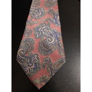 Neil Martin Itailian Silk Tie Paisley Multicolor Red Purple Green